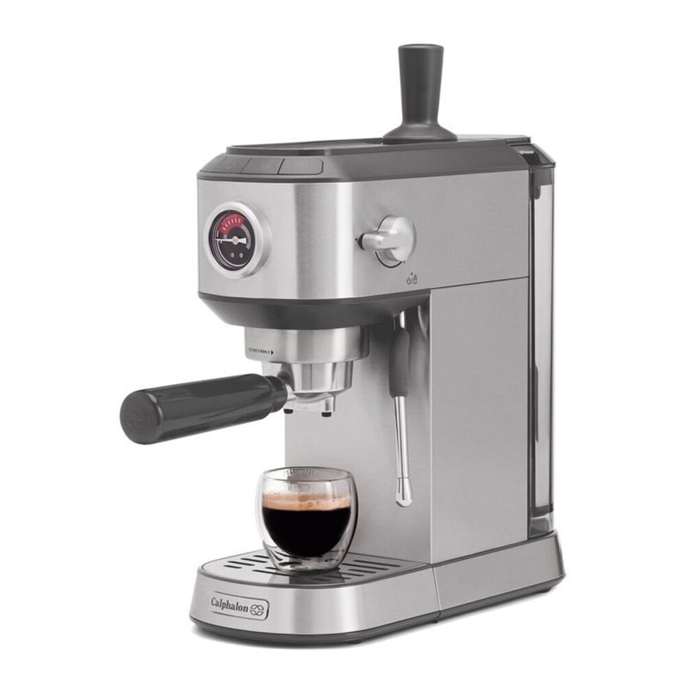 Calphalon Miniatura Espresso Machine With Milk Frother & Pressure Gauge